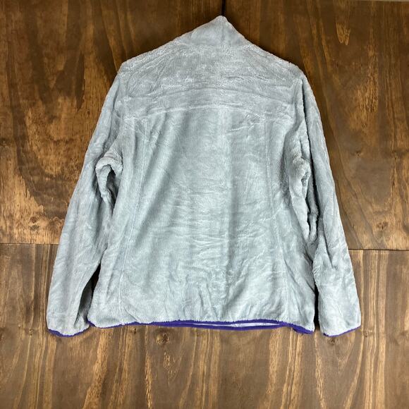 Free Country Womens Jacket Gray Purple Plush Fleece Pullover Snaps XL - Picture 10 of 13